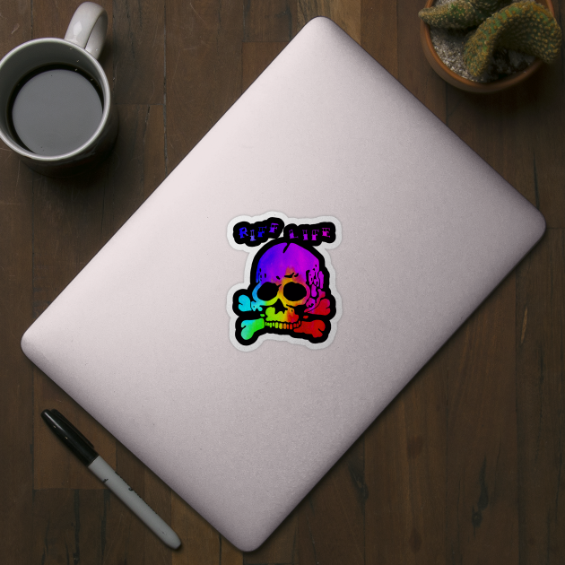 RIFF LIFE Skull and Crossbones Rainbow by SpecialTs